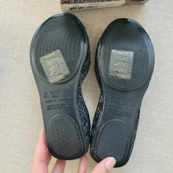 Mini Melissa Black Campana Flats Shoes - Picture 2 of 4